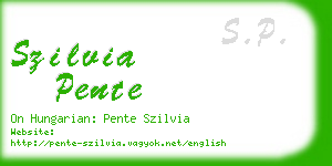 szilvia pente business card